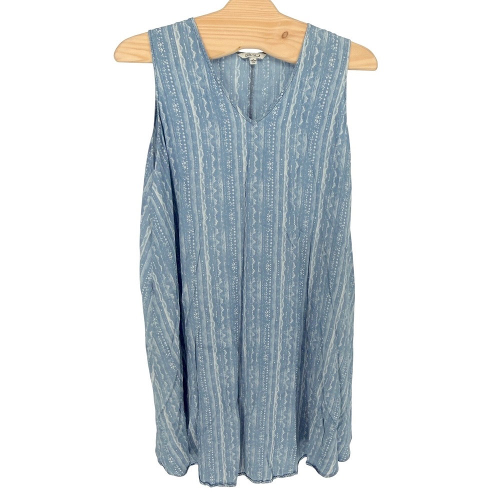 The Pioneer Woman Sleeveless Midi Dress 3X Blue Geometric V-Neck Boho Plus Size